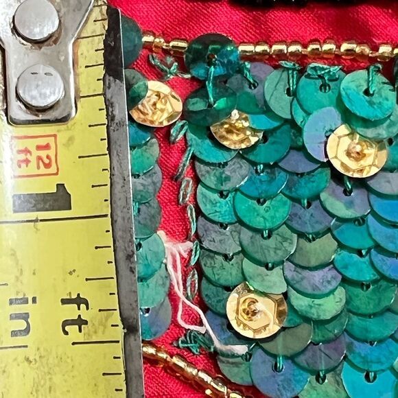 Leslie Fay Evenings Red Silk Sequin And Bead Blazer Size Large - Picture 12 of 13